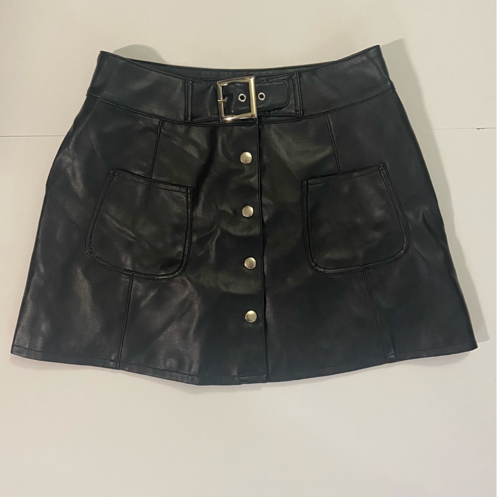 Black pleather mini skirt size 11/12